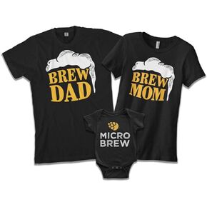Brew Dad, Brew Mom, Micro Brew | Beer Drinkers Family Matching Shirts Gift Set