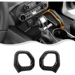 for Ford Bronco Center Console Gear Shifter Knob Cover Trim Decoration Compatible with Ford Bronco Interior Accessories 2021 2022 + (Blue,ABS,2Pcs/Set)
