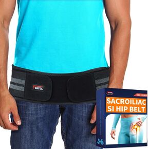 FEATOL SI Belt Sacroiliac Hip Belt for Sciatica Pain Relief-Extra Compression Support Hip Brace for Pelvic, Sciatica, Trochanteric, Hip and Lower Back Pain relief-SI Joint Belt for Men Women-Small