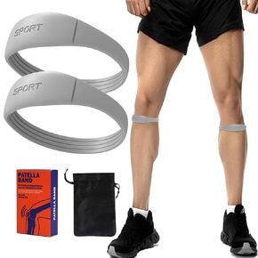 Patellar Tendon Support Strap - 2 Pack Knee Band for Knee Pain Relief -Men Women Knee Brace for Meniscus Tear,Tendonitis,Jumpers,Volleyball,Basketball,Running(Black)