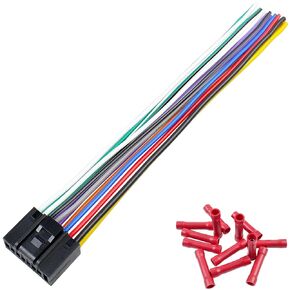 16Pin Radio Wire Harness Compatible with Kenwood ISO Stereo Wiring Harness Plug, Fit for KDC KRC Car Radio Adapter Non AMP