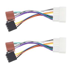 eMagTech 2PCS Radio Adapter Cable Compatible with Honda Accord 1988-1998 Compatible with Honda Civic 1988-1997 Cord Length 12.5cm 16 Pin to ISO Connector