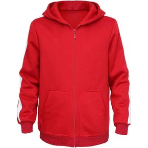 Kids Boys Cosplay Costume Jacket Zip-Up Hooded Sweatshirt Hoodie Red