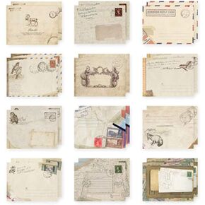 EORTA 60 Pieces Mini Paper Envelopes Small Retro Envelop Mailers Vintage European Style Stationery Greeting/Invitation Tools for Kids Children Students Art Craft DIY, 3.7" X 2.8"