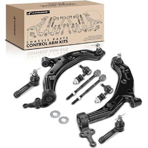 A-Premium Set of 8, Front Lower Control Arm, Sway Bar Link, Inner & Outer Tie Rod End, Compatible with Nissan Sentra 2000-2006