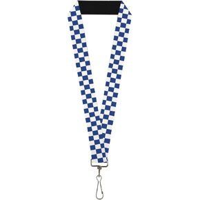 Buckle-Down Lanyard-1.0"-Checker Blueku/White