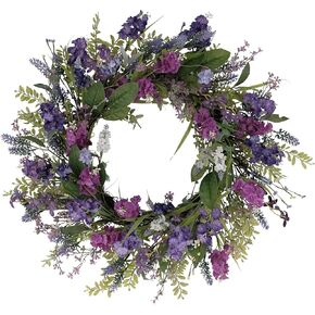 Puleo International 24" Artificial Lavender Floral Spring Door Wreath