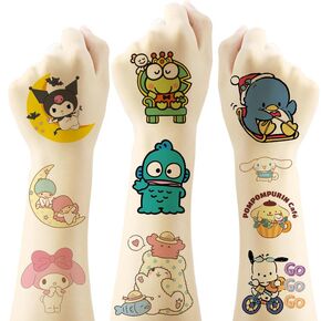 40 PCS Kitty Birthday Party Supplies Tattoo Sticker for Kids, Sanrio Anime Cartoon Tattoos for Boys Girls, Waterproof Tattoo Sticker Birthday Parties
