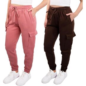[2 Pack] Cargo Jogger Pants for Women Casual Lounge Sweatpants Ultimate Comfort and Super Soft Feel