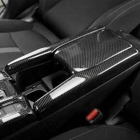 YEE PIN Car Center Armrest Cover Saver Console Lid Cover Fit for Rogue X-Trail 2014-2019 Central Console Armrest Box Scratch Resistance (Black Leather red line)