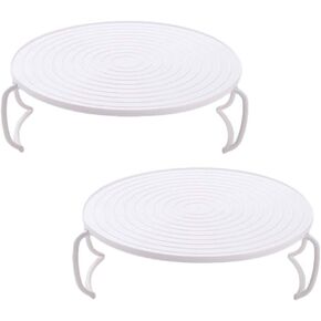 Cabilock 2pcs Microwave Tray Microwave Plate Stacker Grill Rack Plastic Baking Oven Tray Microwave Rack for Bacon Frozen Snacks Cooking Supplies