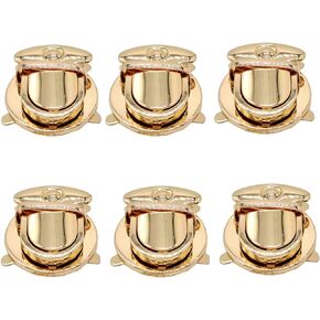6Pcs Bag DIY Metal Clasp Locks Press Lock Purse Lock Tuck Lock Clasp Hardware Accessories for Purse Hangbag Making and DIY Craft Supplies, Gold