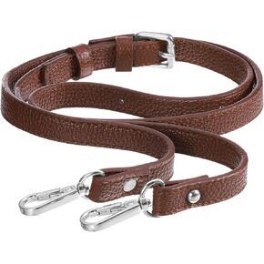 uxcell Leather Purse Strap, Leather Adjustable Replacement Strap for Shoulder Bag Handbag Purse, 0.6" Wide, 41-51" Long (Grey)