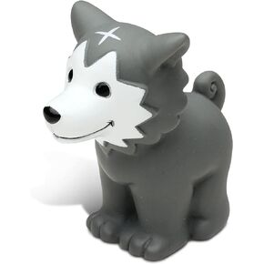 DolliBu Wolf Bath Buddy Squirter – Floating Wolf Rubber Bath Toy, Fun Water Squirting Bathtime Play For Toddlers, Cute and Soft Wild Life Animal Toy For The Bathtub, Beach, and Pool for Girls and Boys