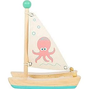 small foot wooden toys Small Foot Wooden Toys Octopus Catamaran Premium Water Toy Designed for Children 2+ Years (11656)