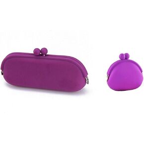 Silicone Coin Purse Eyeglass Case Makeup Comestic Bag Pouch Red