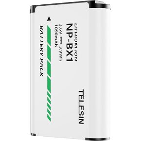 Adaptom° 2PCS NP-BX1 Battery for Sony NP-BX1/M8, ZV-1, ZV-1 II, Cyber-Shot DSC-HX80, HX90V, HX95, HX99, HX350, RX1, RX1R II, RX100 (II/III/IV/V/VA/VI/VII), FDR-X3000, HDR-AS50, AS300, and More