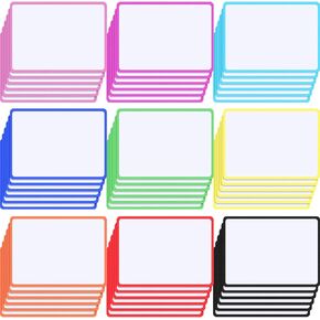 54 Pack Magnetic Large Blank Cards Dry Erase Magnets Multipurpose Erasable Labels Magnetic Index Cards Dry Erase Magnetic Cards, 5.6 x 3.7 Inch (Color Borders)