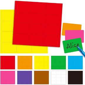 Colored Labels Stickers 600 Pieces, Rectangular Large Color Coding Labels in 10 Assorted Colored Name Tags Moving Labels 3 x 2 Inch