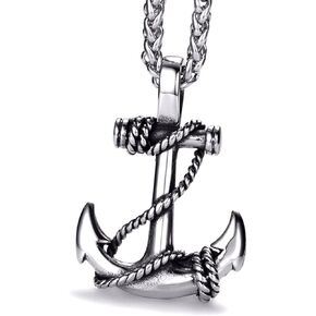 Anchor Necklace for Men Stainless Steel Navy Anchor Pendant with 24 Inch Chain in Kuwait