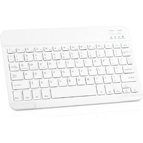 Ultra-Slim Bluetooth Keyboard Compatible with Samsung Galaxy S22 S23 Ultra S24 and Other Bluetooth Enabled Devices Including All iPads, iPhones, Android Tablets, Smartphones, Windows pc, Black