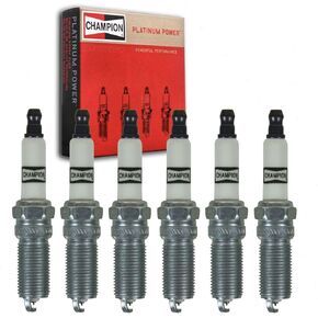6 pc Champion Platinum Spark Plugs compatible with Ford Explorer 3.5L V6 2011-2019
