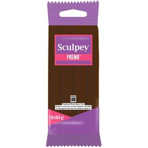 Polyform Sculpey Premo Polymer Oven-Bake Clay, Burnt Umber Brown, Non Toxic, 1 lb. bar, Great for jewelry making, holiday, DIY, mixed media and more. Premium clay perfect for clayers and artists.