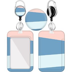 Plifal Badge Holder with Retractable Reel, Sunflower Smile Face ID Name Tag Work Badge Clip Cute Heavy Duty Vertical Card Protector Cover Case for Work Office Nurse Medical Student Teacher Women