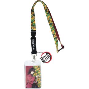 Demon Slayer: Kimetsu No Yaiba Anime Giyu Tomioka ID Badge Holder Breakaway Lanyard w/Rubber Keychain
