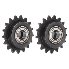 uxcell 2pcs ANSI #25 / DIN(ISO)04C Roller Chain Idler Sprocket 9mm Bore, 1/4" Pitch, Hardened 17 Tooth Tensioner Sprocket, Insert 2 Bearings (B Type)