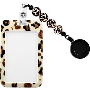 BIHRTC Heavy Duty Retractable Badge Holder Reel Sliding ID Badge Holder Hard Plastic Key Card Work Badge Sleeve ID Card Key Holder with Ring for Teachers Students Office Workers Nurse