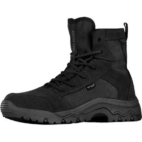 FREE SOLDIER Waterproof Hiking Work Boots Men's Tactical Boots 7 Inches Lightweight Military Boots Breathable Desert Boots(Black 9.5)
