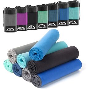 2Pack Camping Towel Microfiber Towel (60 * 30 and 12 * 24 Inch) Sports &Travel Towel Super Absorbent Quick Dry Towel Gym Towel Suitable for Gym,Swimming,Hiking,Travel