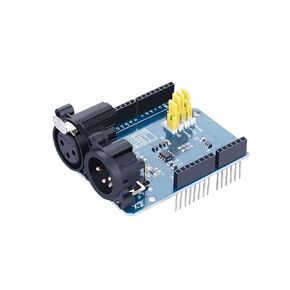 DMX/RDM Shield for Arduino,The Shield is Populated with NEUTRIK XLR 3pin Connectors,Device into DMX512 Network,MAX485 Chipset,Can be Used as DMX Master, Slave and as RDM Transponder.