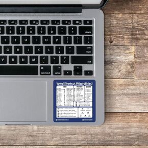 Sticker Master Word Reference Keyboard Shortcut Sticker - Clear Vinyl no-Residue Adhesive, for Any PC Laptop or Desktop Blue