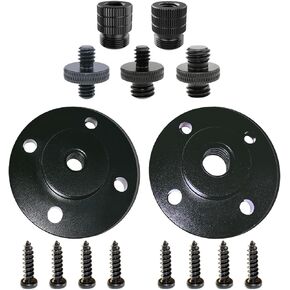 2PCS Camera Adapter Mount Multifunction Desktop Microphone Flange Mount Male 1/4-20 and 3/8-16 and 5/8-27 Inch Female Mic Monitor Mount