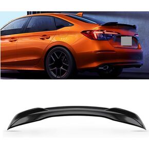 MotorFansClub Rear Spoiler Trunk Wing Fit for Honda Civic 2022 2023 11th Gen Sedan Rear Tail Trunk Spoiler Wing Lip Glossy Black