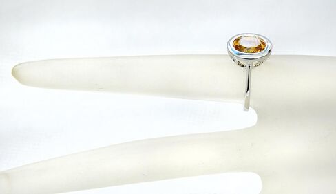 Sterling Silver 925 Ring Genuine Gemstone Oval 10x8 mm with Rhodium-Plated Finish, Bezel-Setting in Saudi Arabia