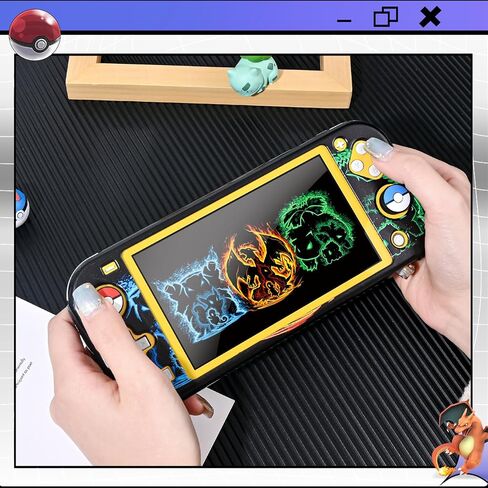 DLseego Cartoon Monster Switch Lite حافظة واقية رائعة ناعمة من البولي يوريثان الحراري غطاء مقاوم للصدمات ومقاوم للخدش Joy Con الجلد الأميني الياباني مع قطعتين من أغطية مقابض الإبهام ذات الكرات الزرقاء والحمراء للتبديل 2019 in Kuwait