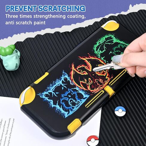 DLseego Cartoon Monster Switch Lite حافظة واقية رائعة ناعمة من البولي يوريثان الحراري غطاء مقاوم للصدمات ومقاوم للخدش Joy Con الجلد الأميني الياباني مع قطعتين من أغطية مقابض الإبهام ذات الكرات الزرقاء والحمراء للتبديل 2019 in Kuwait