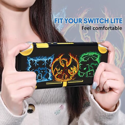 DLseego Cartoon Monster Switch Lite حافظة واقية رائعة ناعمة من البولي يوريثان الحراري غطاء مقاوم للصدمات ومقاوم للخدش Joy Con الجلد الأميني الياباني مع قطعتين من أغطية مقابض الإبهام ذات الكرات الزرقاء والحمراء للتبديل 2019 in Kuwait