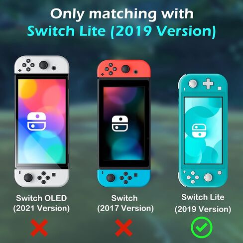 DLseego Cartoon Monster Switch Lite حافظة واقية رائعة ناعمة من البولي يوريثان الحراري غطاء مقاوم للصدمات ومقاوم للخدش Joy Con الجلد الأميني الياباني مع قطعتين من أغطية مقابض الإبهام ذات الكرات الزرقاء والحمراء للتبديل 2019 in Kuwait