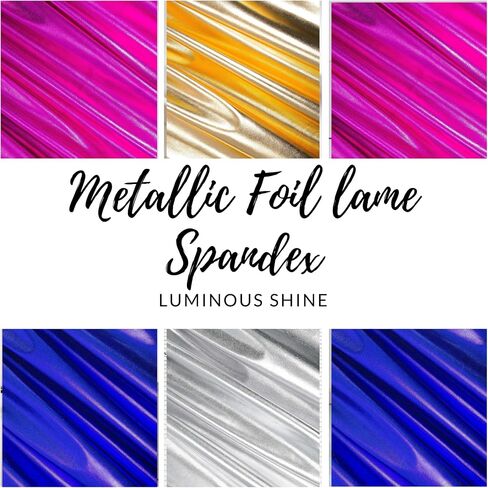 FabricLA | Black Fabric | Metallic Fabric | Foil Lame Spandex Material | 4-Way Stretch Knit Fabric | 60" inches Wide | Fabric by The Yard for Dance wear, Costumes & Decoration - 1 Yard in Kuwait