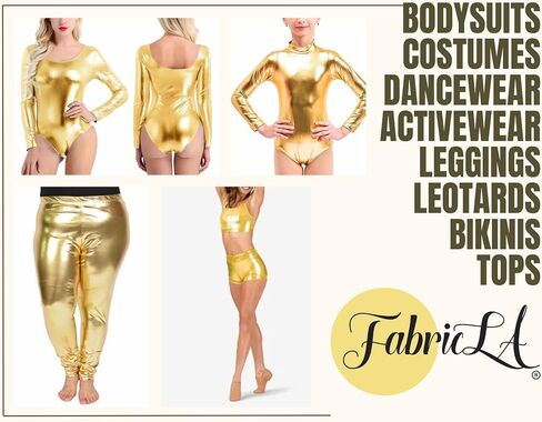 FabricLA | Black Fabric | Metallic Fabric | Foil Lame Spandex Material | 4-Way Stretch Knit Fabric | 60" inches Wide | Fabric by The Yard for Dance wear, Costumes & Decoration - 1 Yard in Kuwait