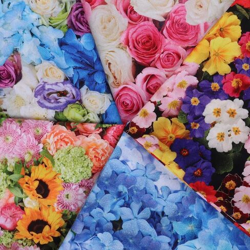 Mook Fabrics Cotton Floral, Blue Cut by The Yard in Saudi Arabia