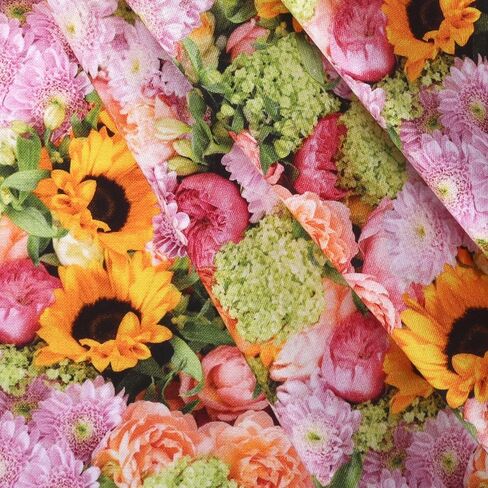 Mook Fabrics Cotton Floral, Blue Cut by The Yard in Saudi Arabia