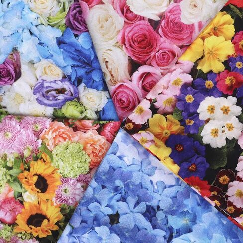 Mook Fabrics Cotton Floral, Blue Cut by The Yard in Saudi Arabia