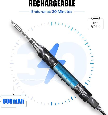 Cordless Soldering Iron Kit, USB Portable Wireless Soldering Iron, 3 Temperature Adjustment Rechargeable Soldering Iron for Home Appliance Repair, Electronic Components, DIY in Saudi Arabia