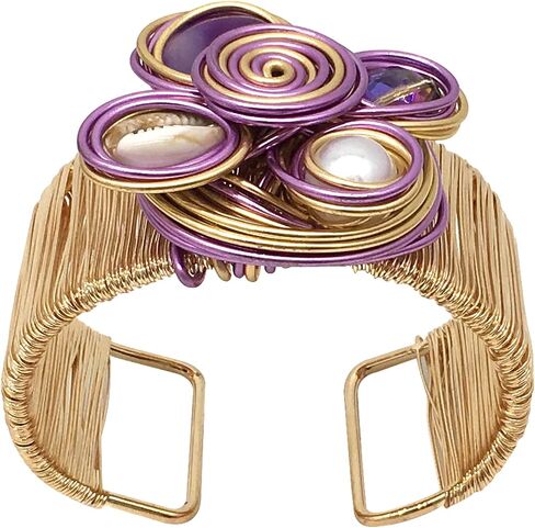 Chunky African Bracelets For Women Colorful Gold Wire Wide Sparkly Rhinestone Bangle Tribal Fashion Clothes Jewelry in Saudi Arabia