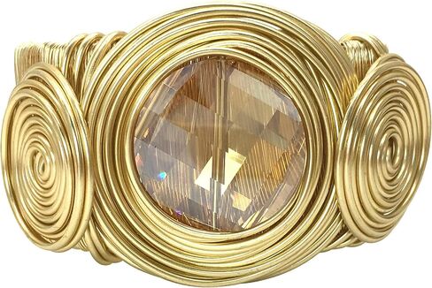 Chunky African Bracelets For Women Colorful Gold Wire Wide Sparkly Rhinestone Bangle Tribal Fashion Clothes Jewelry in Saudi Arabia